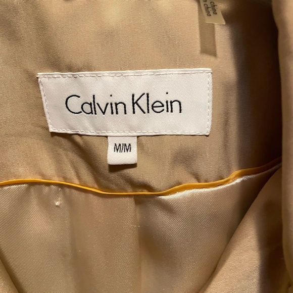 Calvin Klein Classic Beige Trench Coat size M EUC - Picture 2 of 8